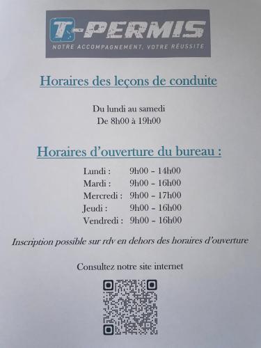 Horaires d'ouverture