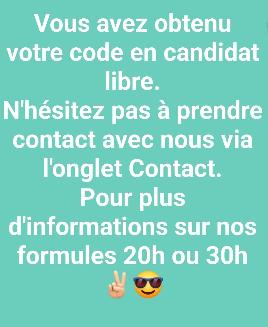 Vous avez déjà votre code, on vous fait conduire!
