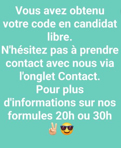 Vous avez déjà votre code, on vous fait conduire!