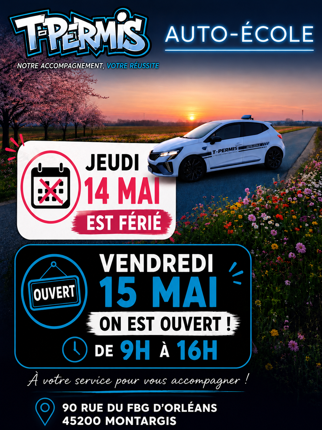 Fermeture du bureau Mai 2026